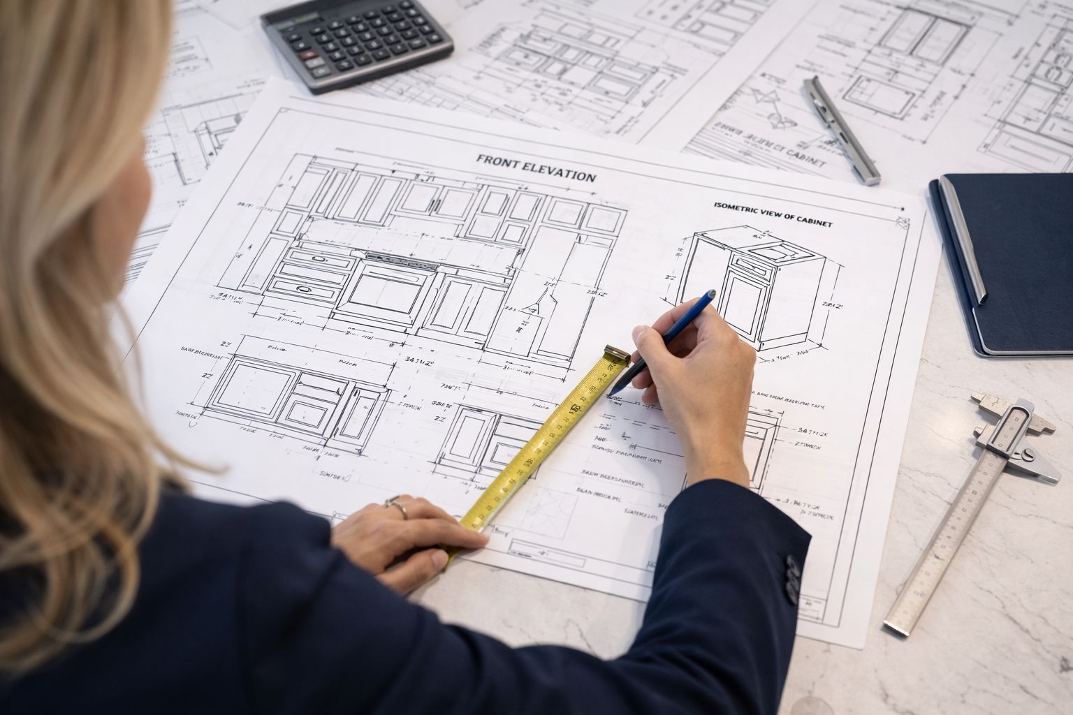Designer drafting cabinet plans